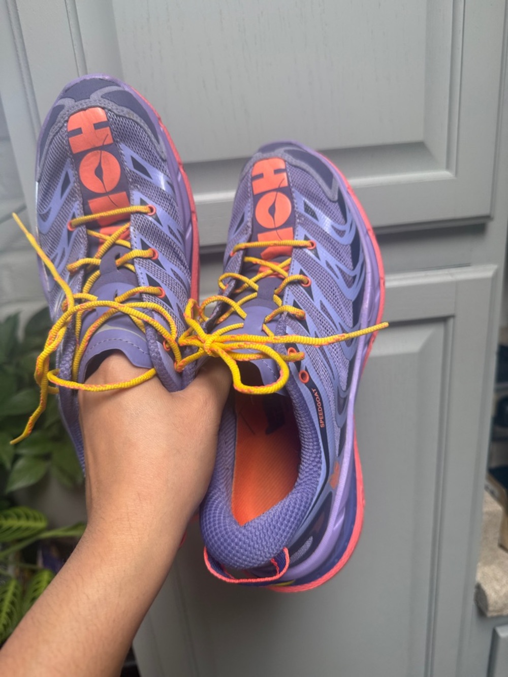 Hoka Purple Coral Yellow Speedgoat Women's Trail Shoes
(9.5) - Picture 10 of 15